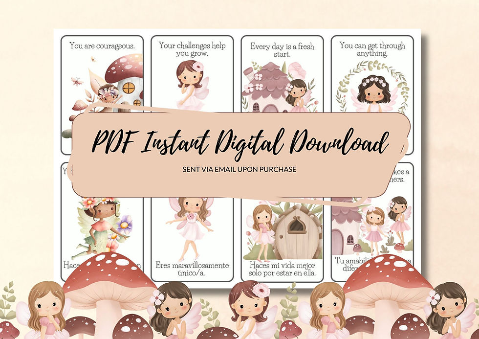 Thumbnail: Bilingual (English/Spanish) Positive Affirmations Cards: Fairies