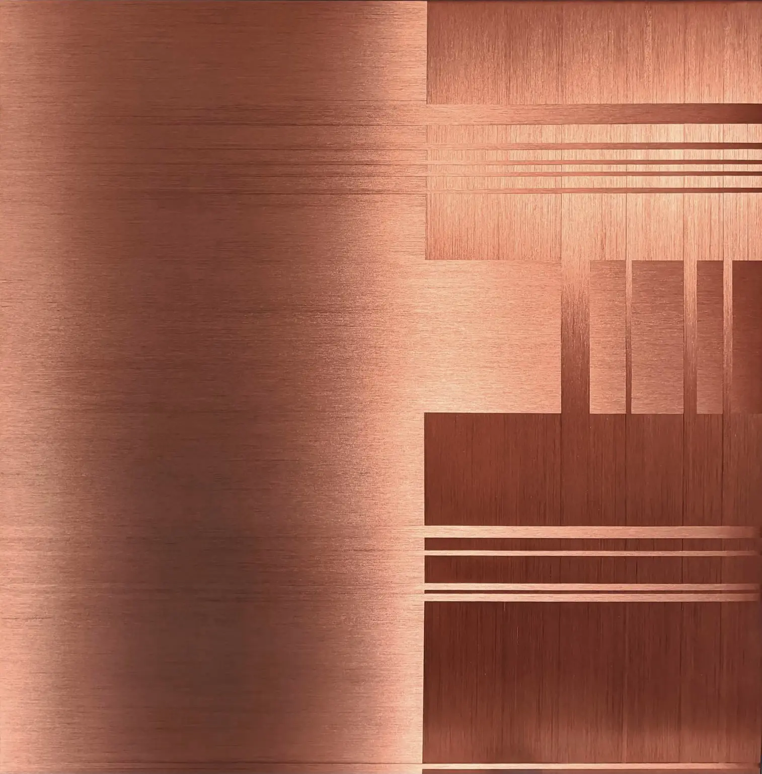 "Body Itineraries 20" eco-friendly copper-coloured wire, 150 × 150 cm, 2018.