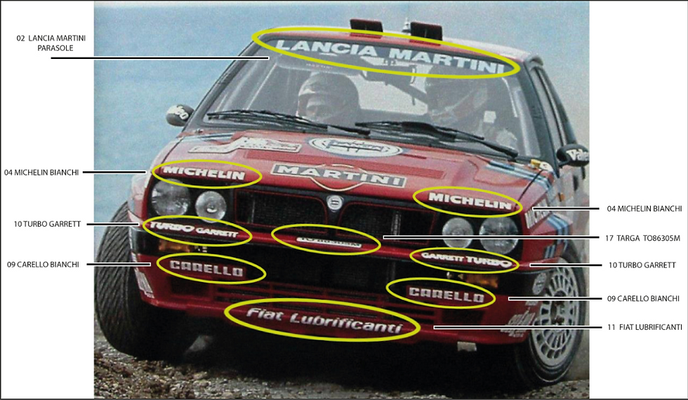 Thumbnail: SINGLE STICKERS LANCIA DELTA 16v MARTINI '89