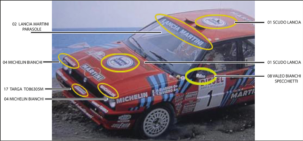 Miniatura: Adesivi Singoli Lancia Delta 16v Martini '89