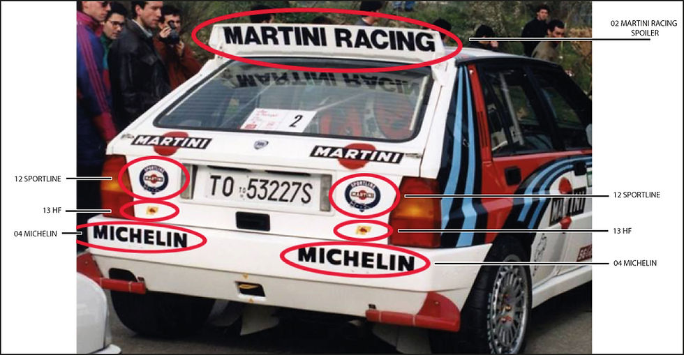 Thumbnail: Single stickers Lancia Delta Evo Martini 1992