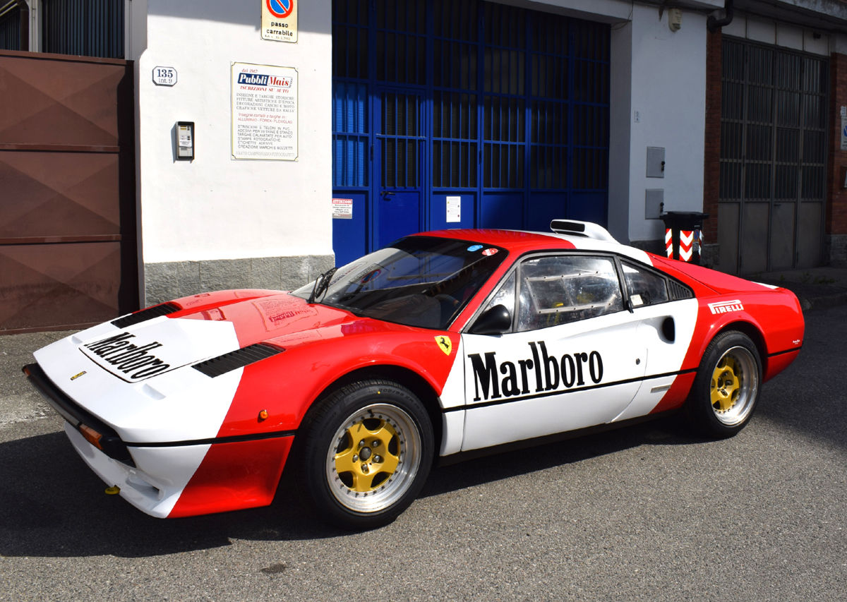 ferrari 308 gtb livrea marlboro grafica rally baja pubblimais graphics wrapping adhesive sticker decal