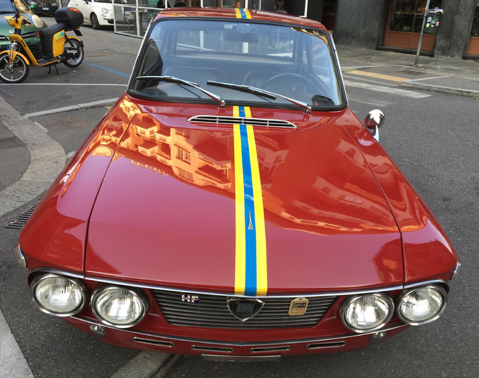 Miniatura: Lancia Fulvia Coupè banda gialla e blu