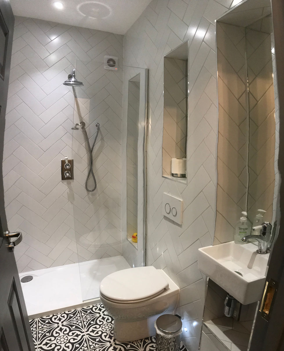Airbnb design, Margate interior design, renovation, faux brick, interior design, interior design margate, interior designer Surrey, airbnb design, holiday let designer, small bathroom design, small bathroom designer margate, small bathroom designer Surrey, trendy interior design margate,