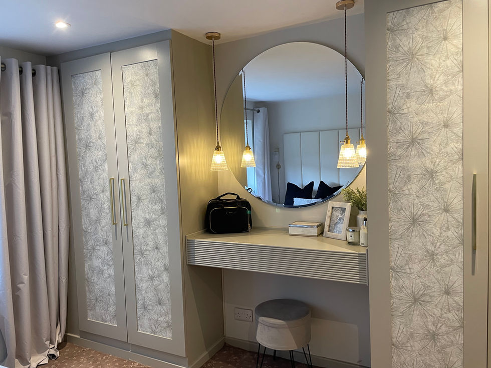 Dressing table, wardrobe, design, joinery, interior design, Bisley, Surrey, Woking