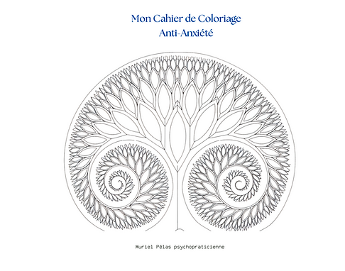 Cahier de coloriange anti anxitété Muriel Pélas