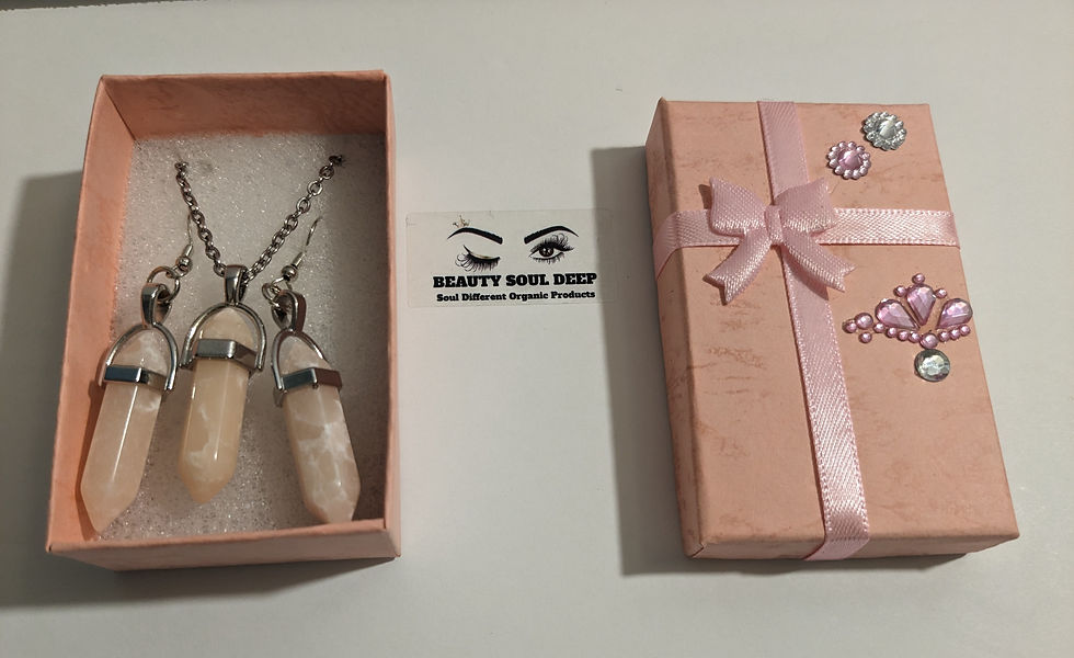 Thumbnail: Crystal Chakra Bullet Necklace and Earring Set