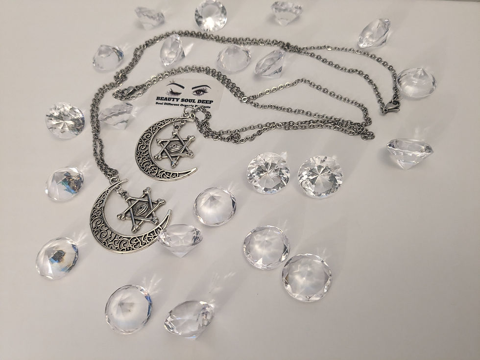 Thumbnail: Crescent Moon & The Star Of David Necklace