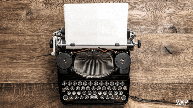 Brown Retro Typewriter Animated Flowers Growing Wood Video (1).gif