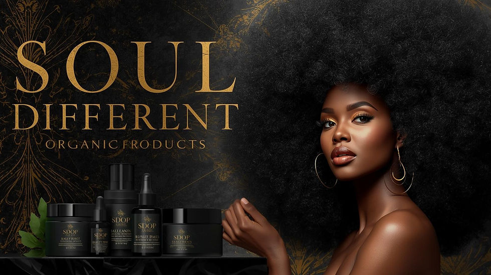 A sophisticated black and gold background serves as a luxurious canvas for the phrase _SOU