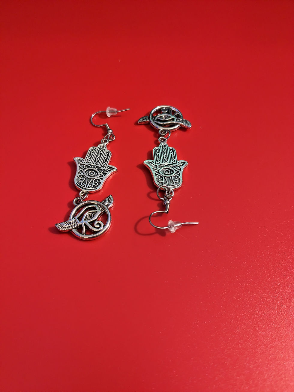 Thumbnail: Angelic Hamsa Hand & Horus Earrings