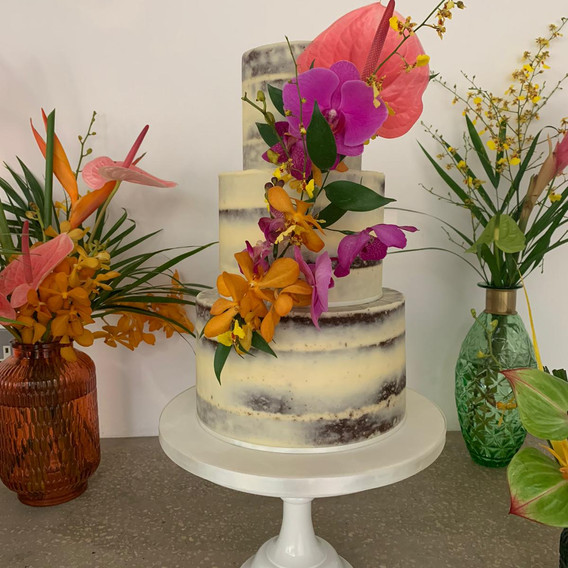 Tropical semi naked cake