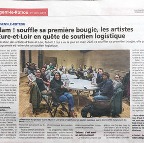 Tadam ! souffle sa première bougie, les artistes d'Eure-et-Loir en quête de soutien logistique