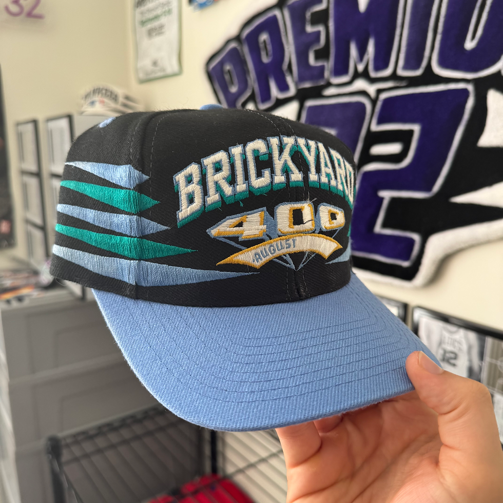 Thumbnail: Brickyard 400 Logo Athletic Black Dome Diamond Cut August 90’s no year