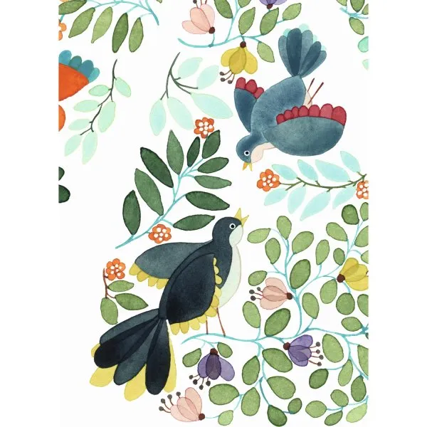 Miniaturbild: Regenschirm Blumen & Vögel