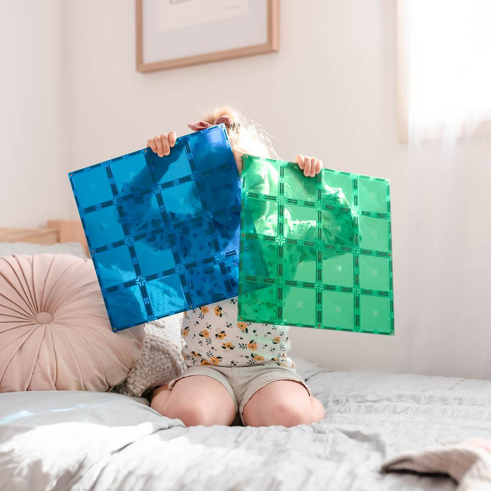 Miniaturbild: Connetix Magnetbausteine Rainbow Blue & Green Basisplatten - 2 Tei