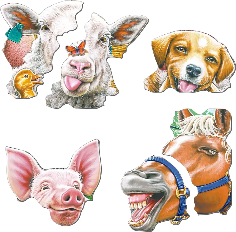 Miniaturbild: Puzzle 33 Teile - Glückliche Bauernhof Tiere