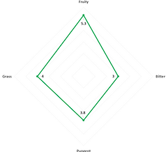 organoleptisches Geschmacksdiagramm vom Expertenpanel
