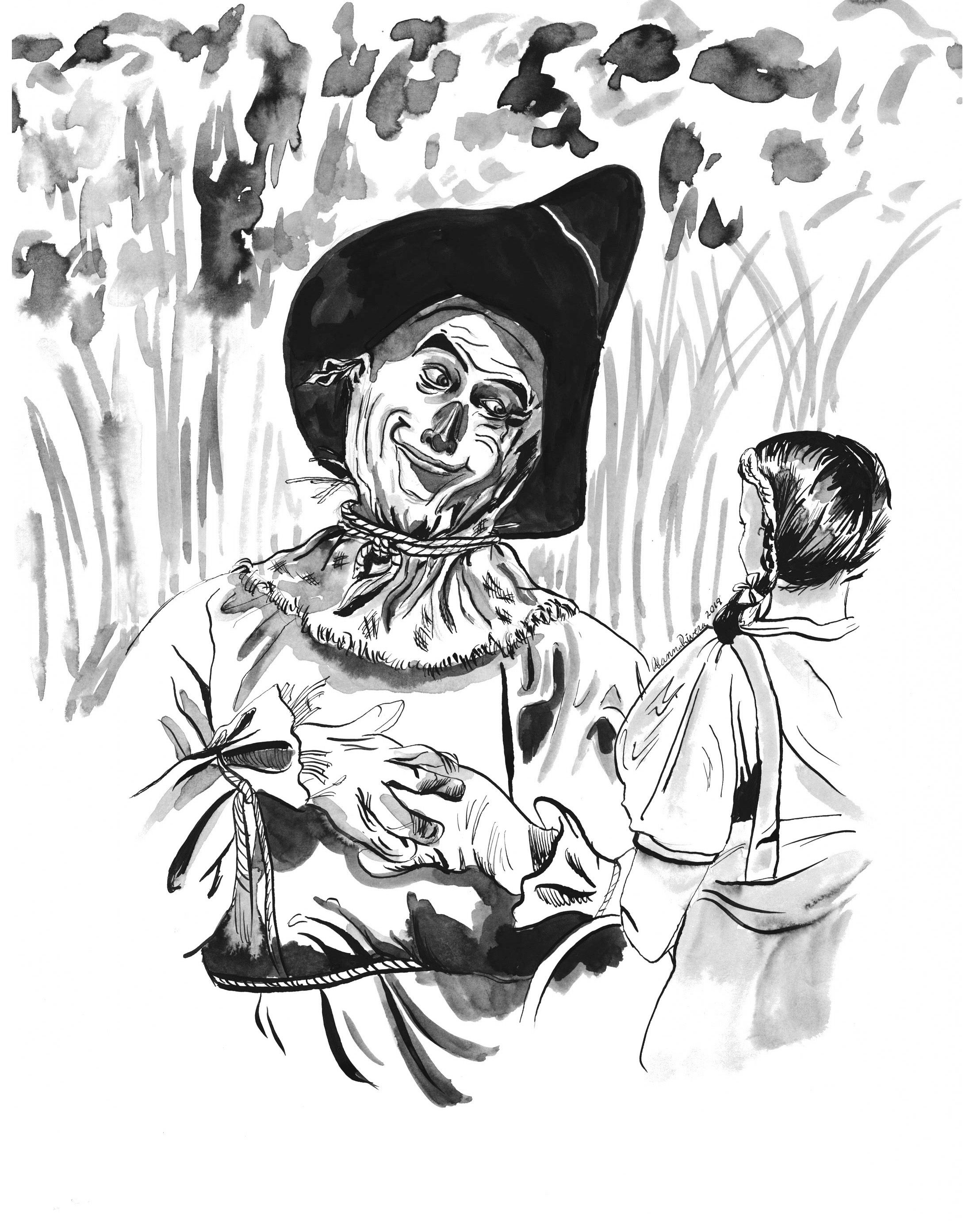 11x14” Matted Art Print - "Wizard of Oz Scarecrow"