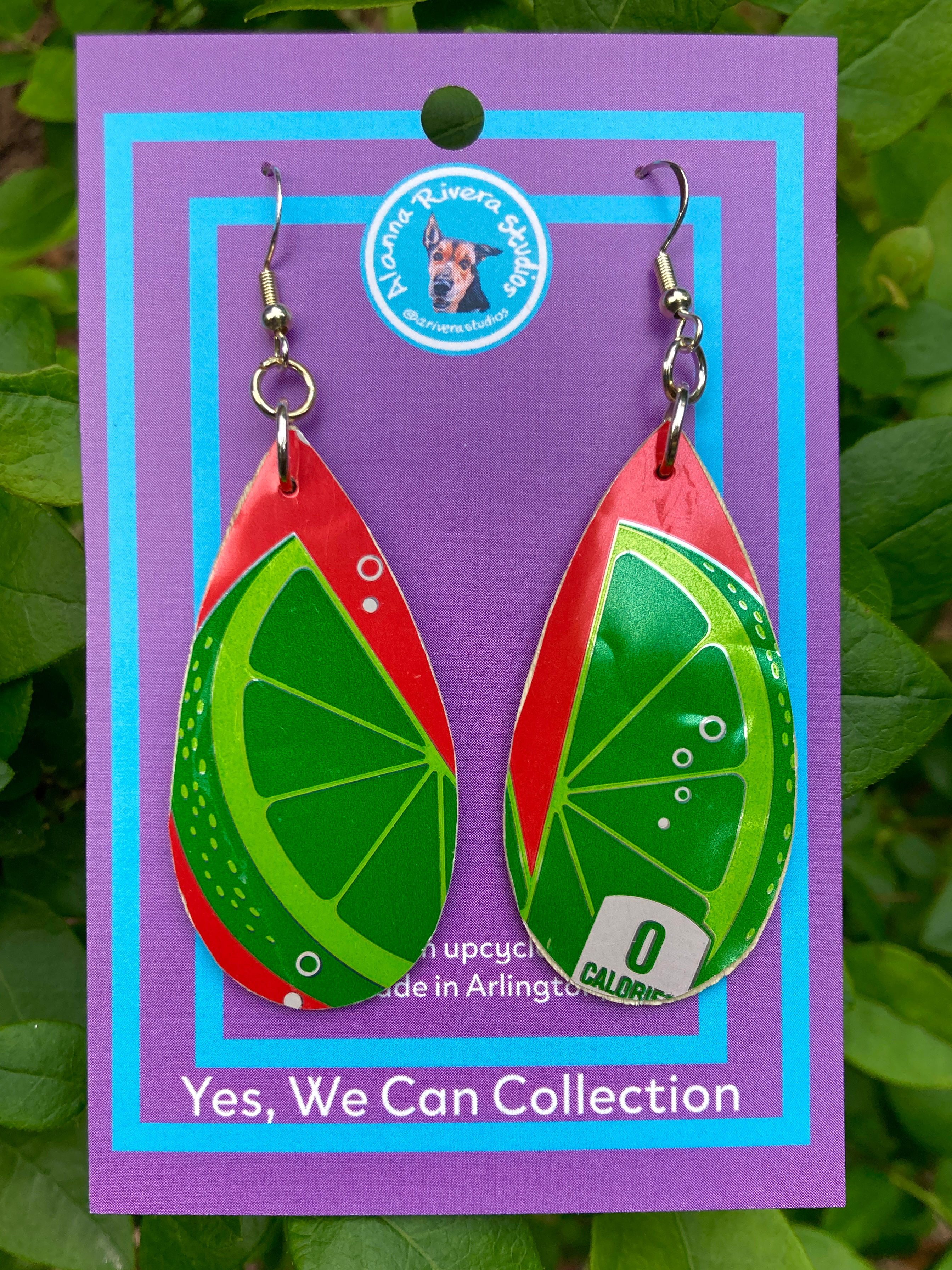 Yes, We Can Collection - Lime Margarita Teardrop Earrings