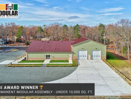 Whitley Manufacturing Wins Industry Award for Modular Fire House and Community Center