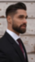 A man with a Corporate beard style
