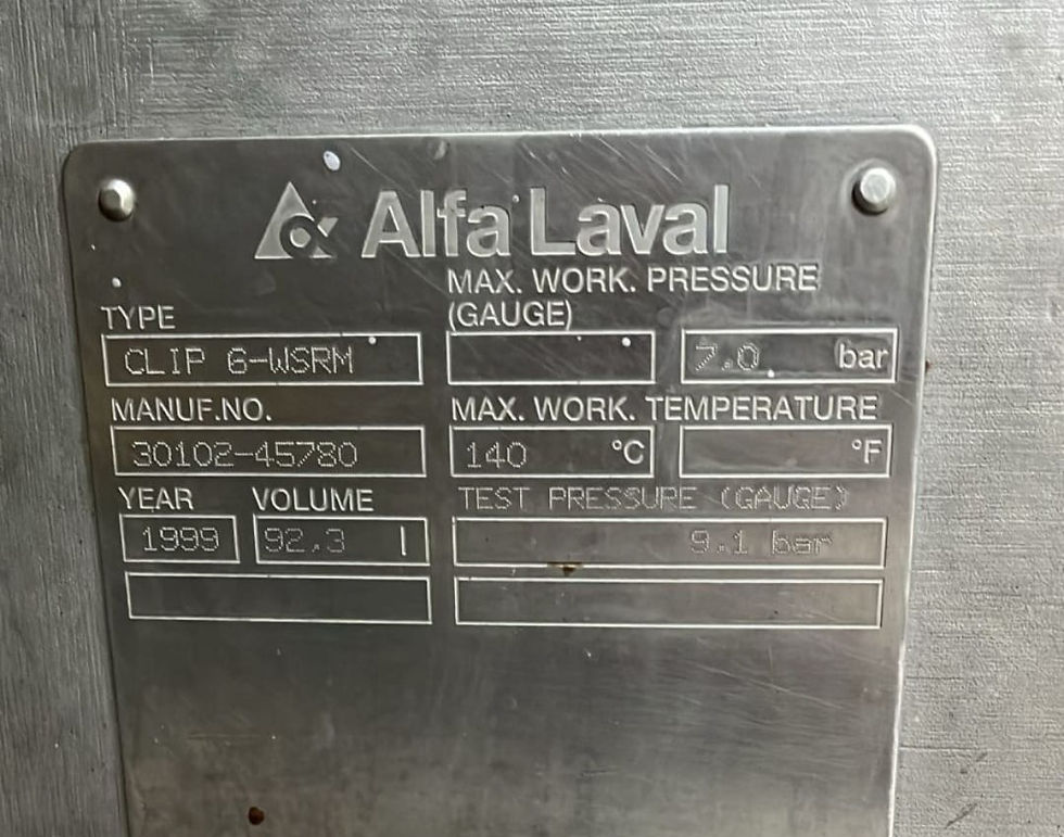 Miniatura: Pasteurizador marca ALFA LAVAL 5000 Lts