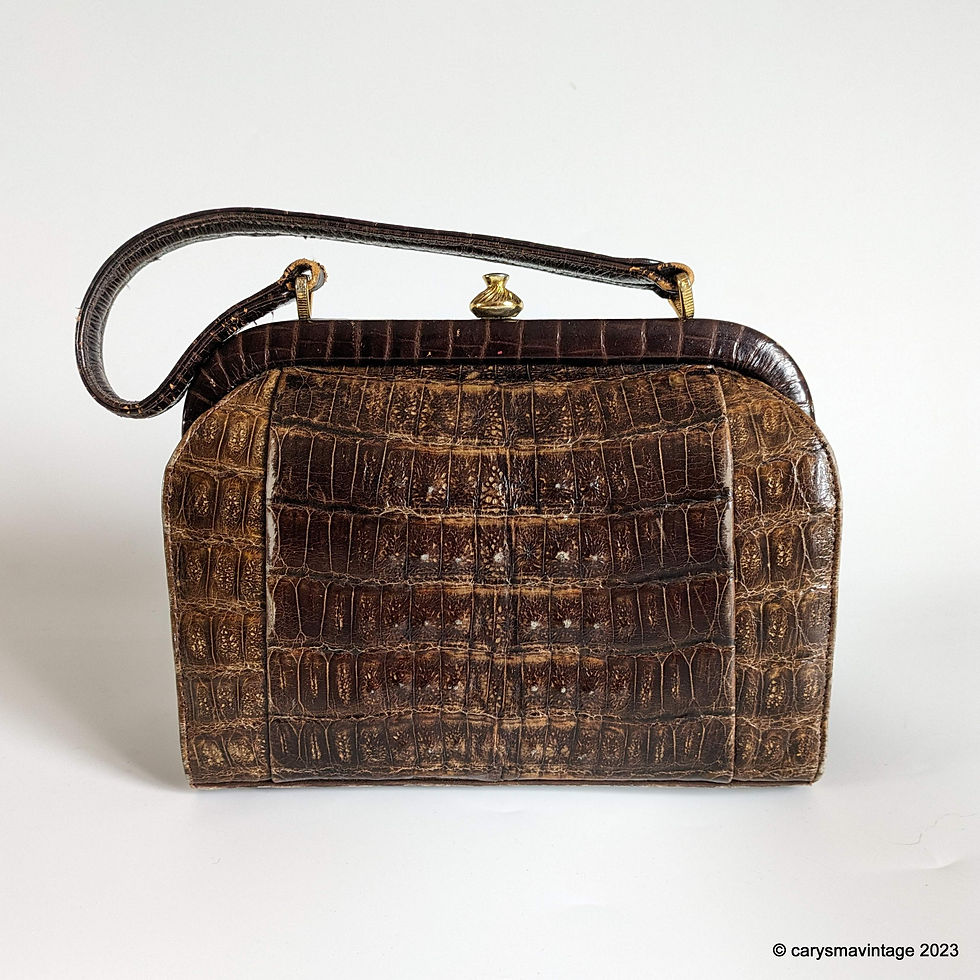 Thumbnail: Waldybag brown textured leather structured handbag