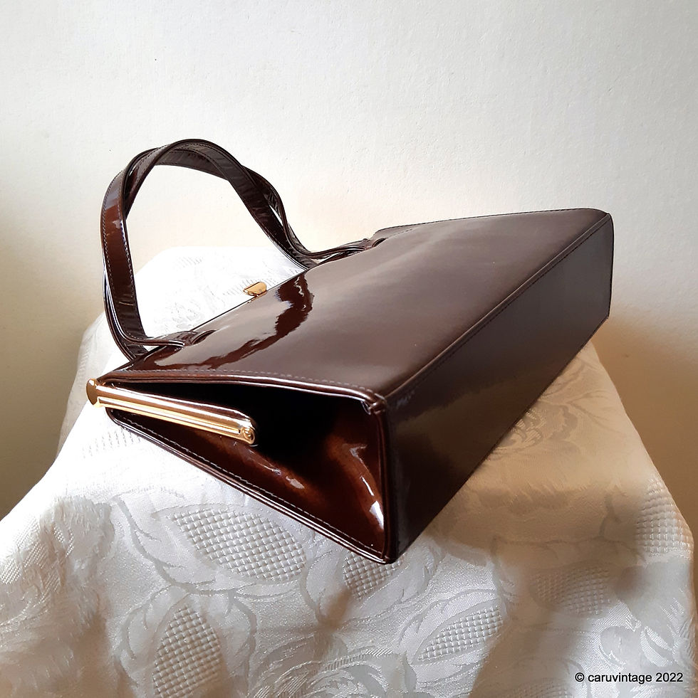 Thumbnail: Holmes bronze brown patent classic style handbag