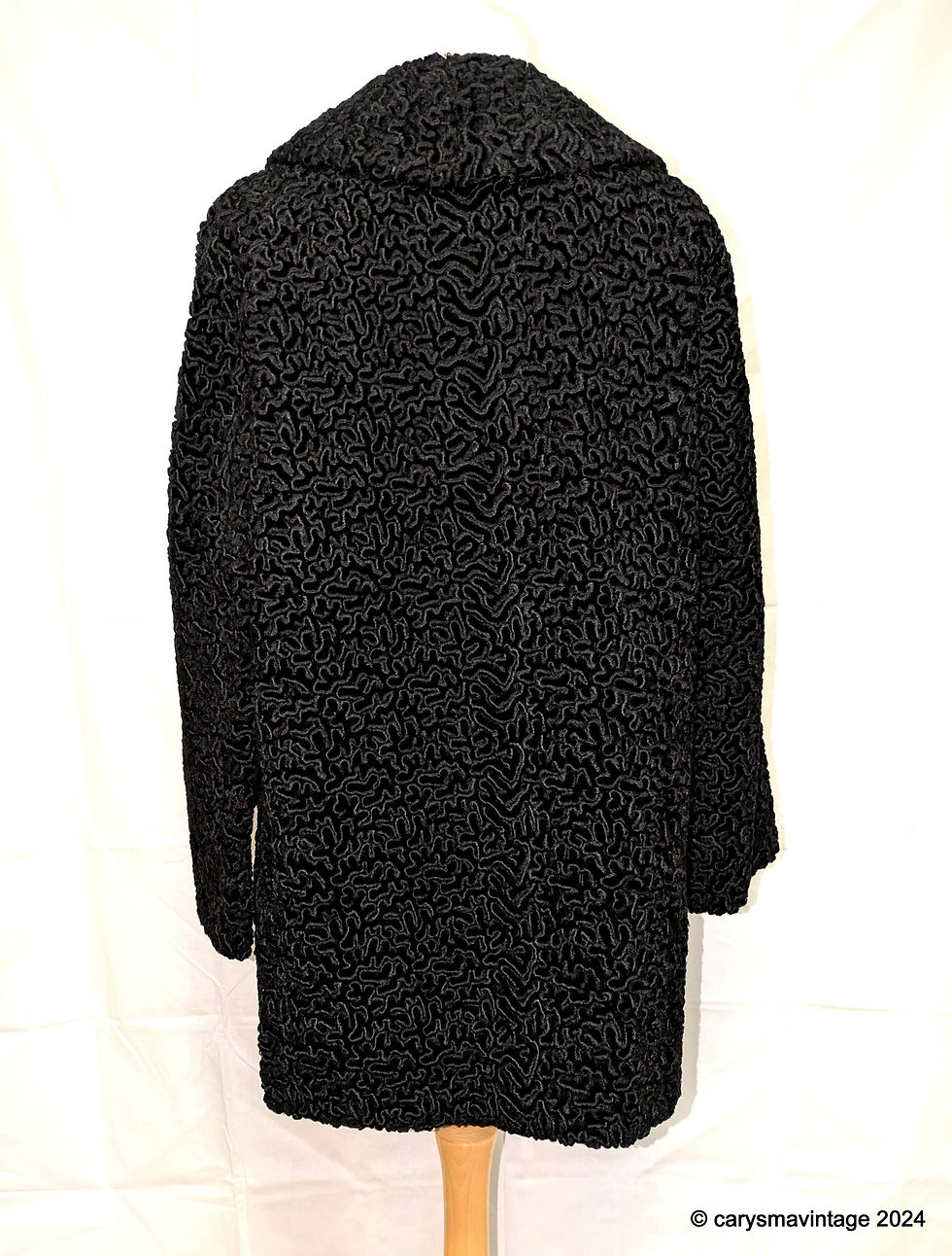 Thumbnail: Lister "Listrakhan" black faux Astrakhan coat