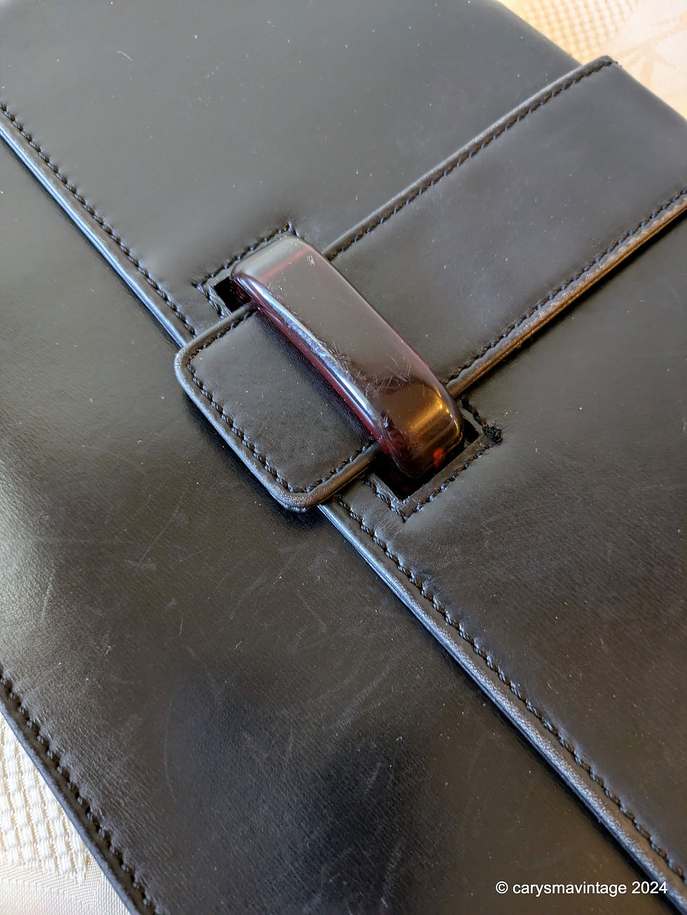 Thumbnail: Launer (for Harrods) black leather clutch bag
