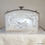 Thumbnail: 1940s/50s Ivory white carved lucite minaudiere inset with rhinestones