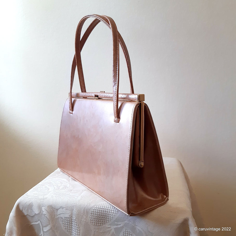 Thumbnail: Holmes pearly peachy golden tan handbag