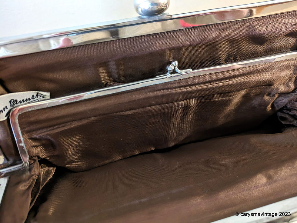 Thumbnail: Sir John Bennett dark brown leather vintage clutch with inner hinged purse