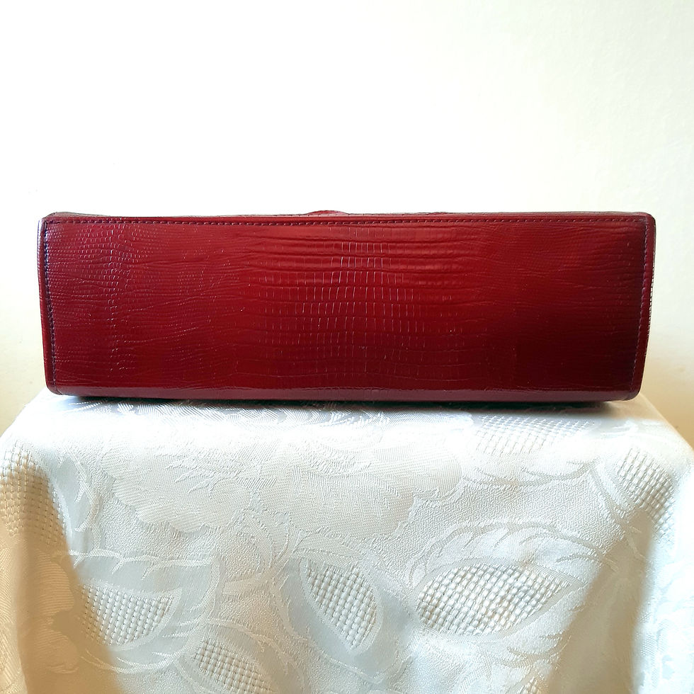 Thumbnail: 1960s/70s Interwainer raspberry red textured patent handbag