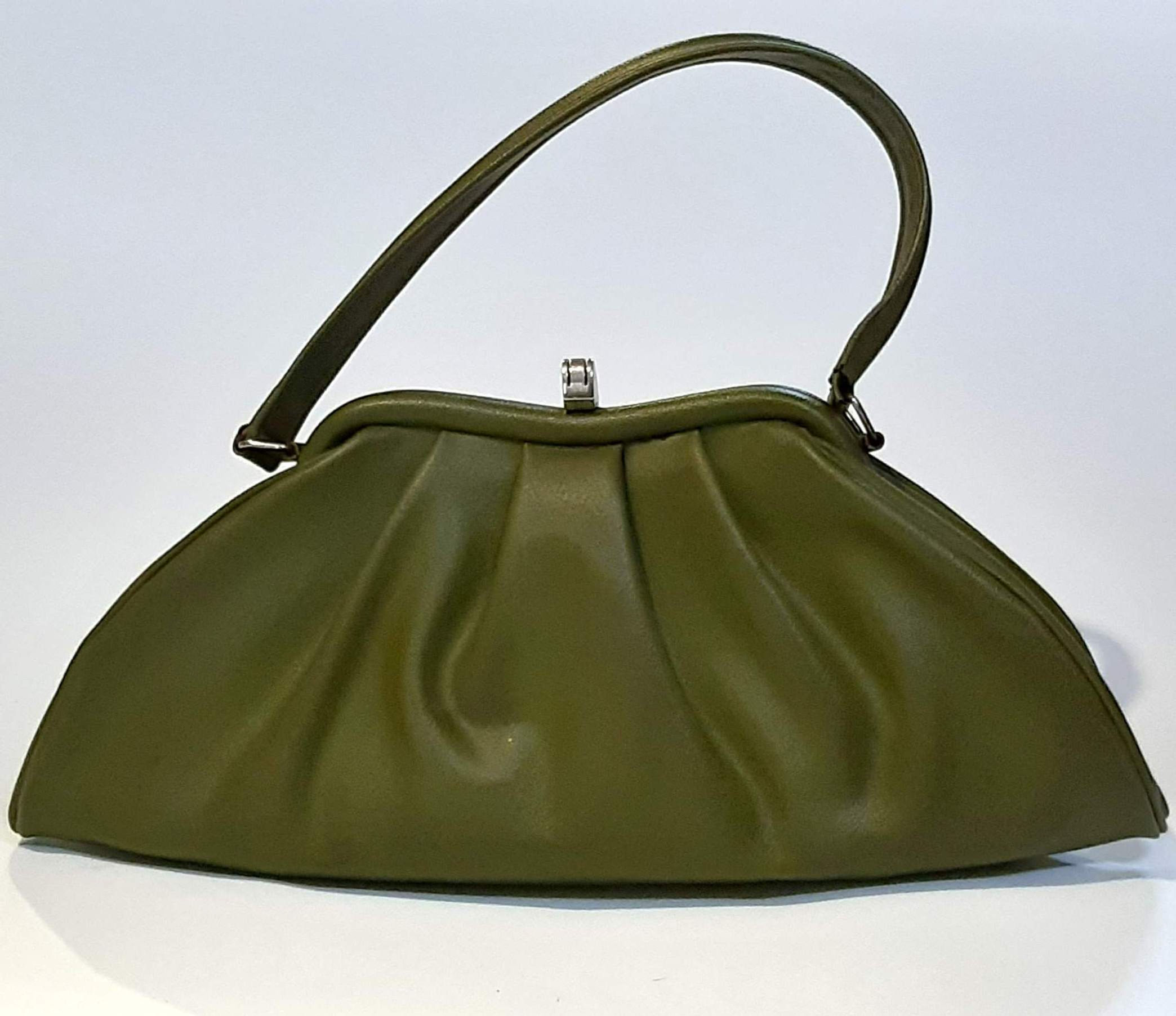 Olive green vintage handbag