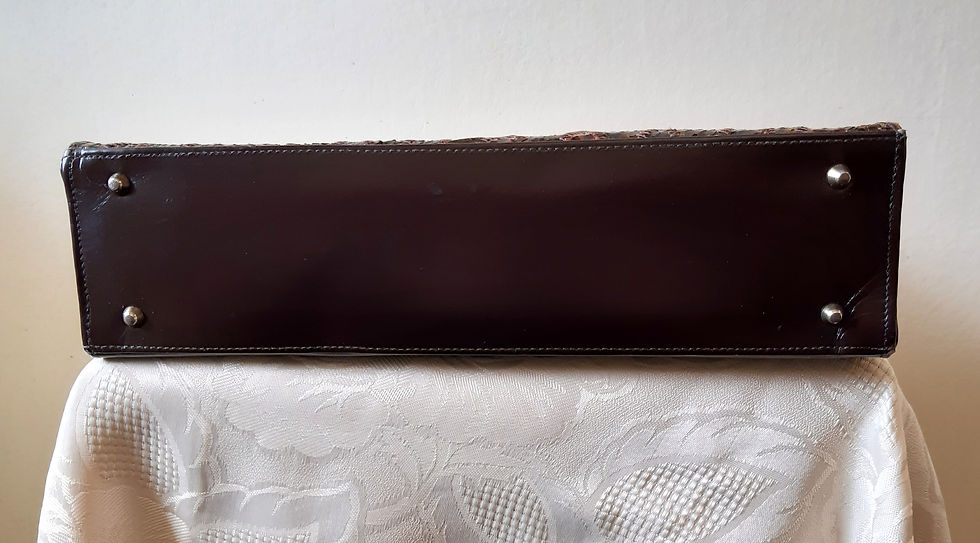 Thumbnail: Vintage Lodix brown multi snakeskin leather handbag