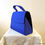 Thumbnail: Cobalt blue silk rigid evening bag
