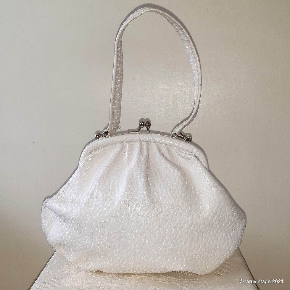Thumbnail: Vanity Fayre ivory cream peccary style leather handbag