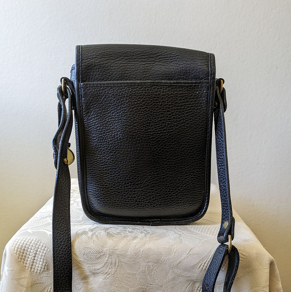 Thumbnail: Brahmin black pebbled leather cross body bag