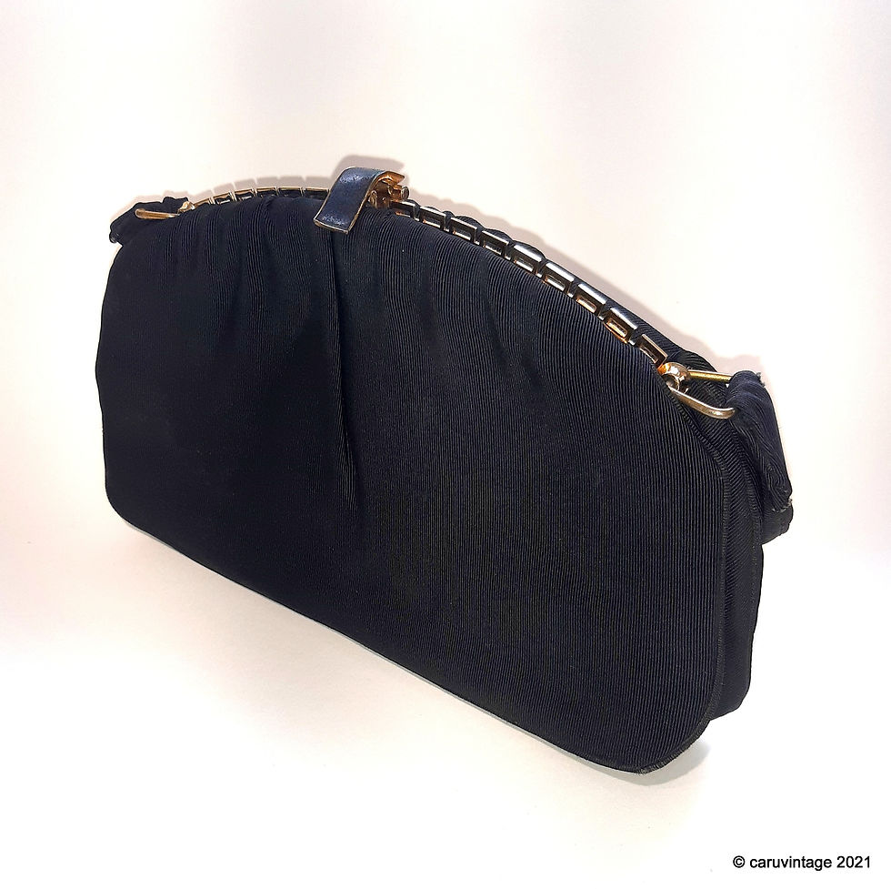 Thumbnail: Alligator black grosgrain evening bag