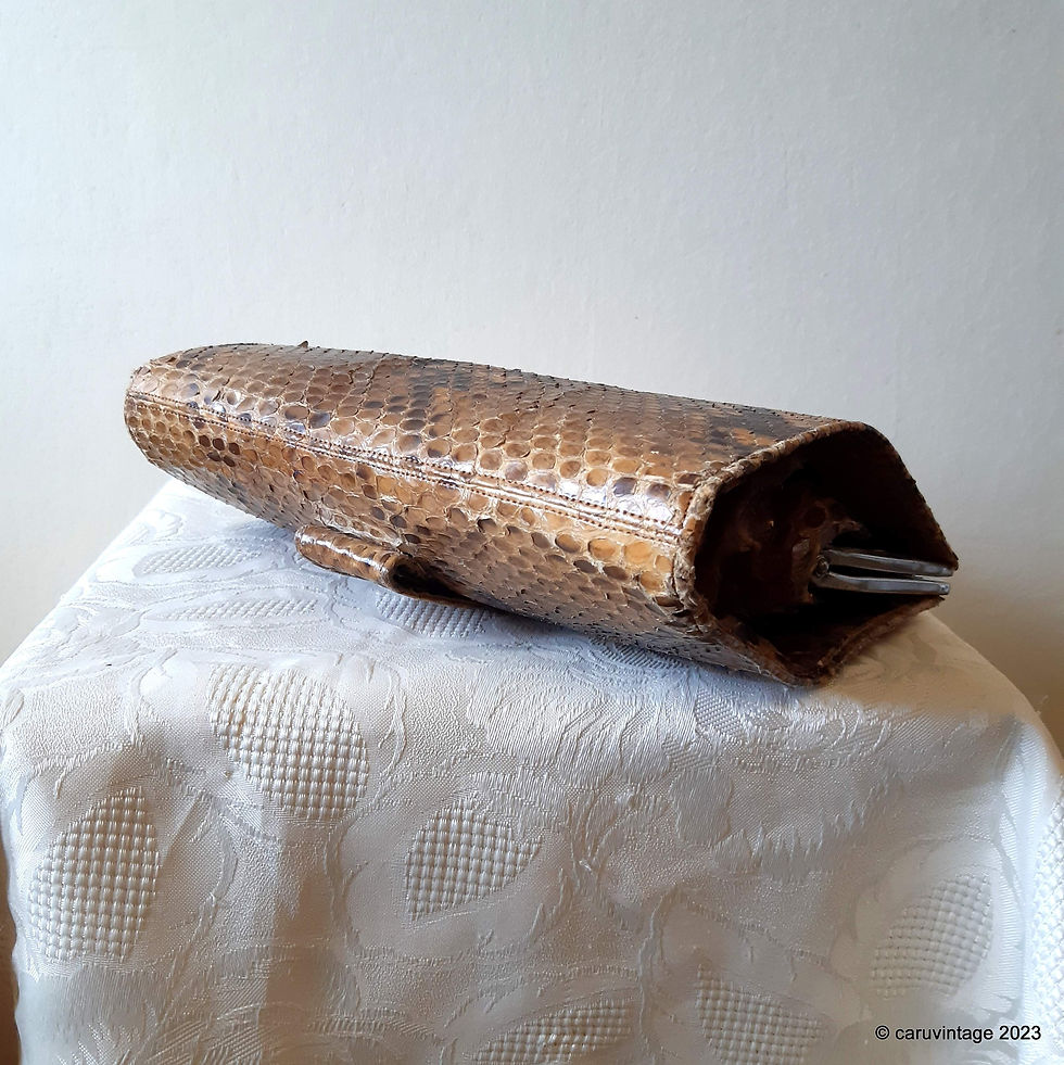 Thumbnail: 1930s python snakeskin clutch bag with hand strap