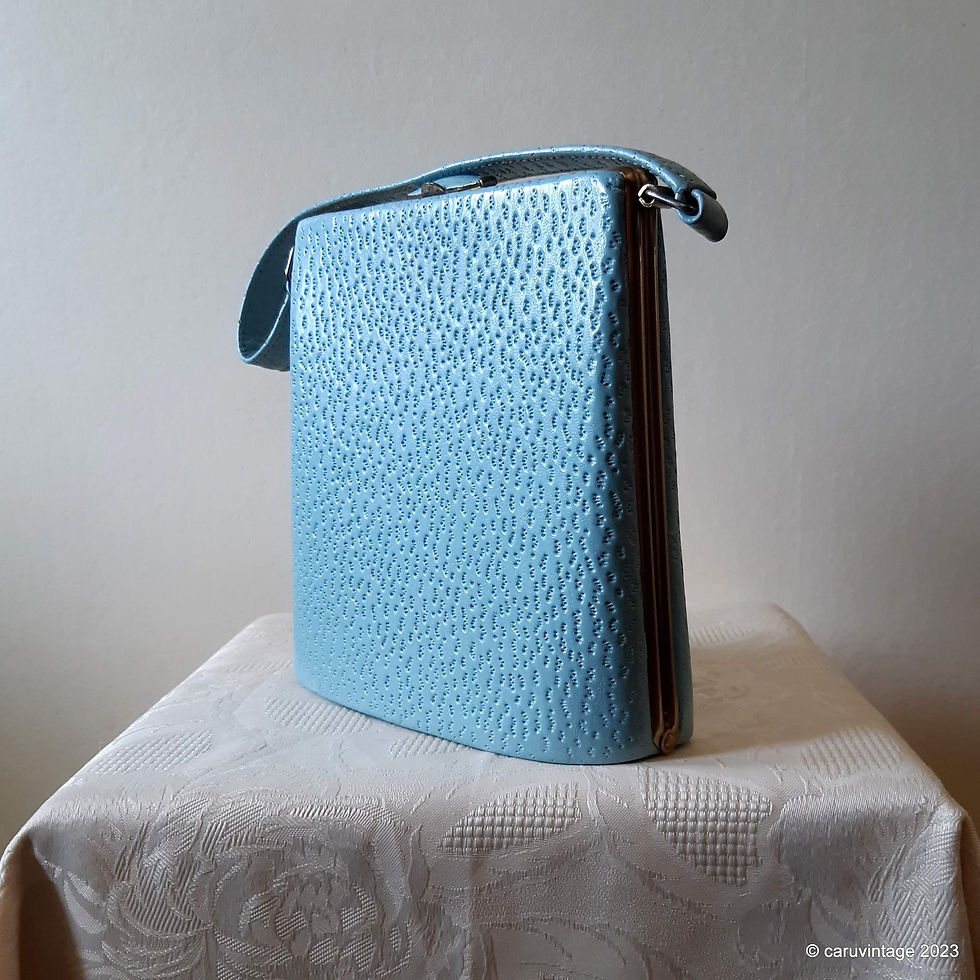 Thumbnail: Freedex light blue peccary leather boxy handbag