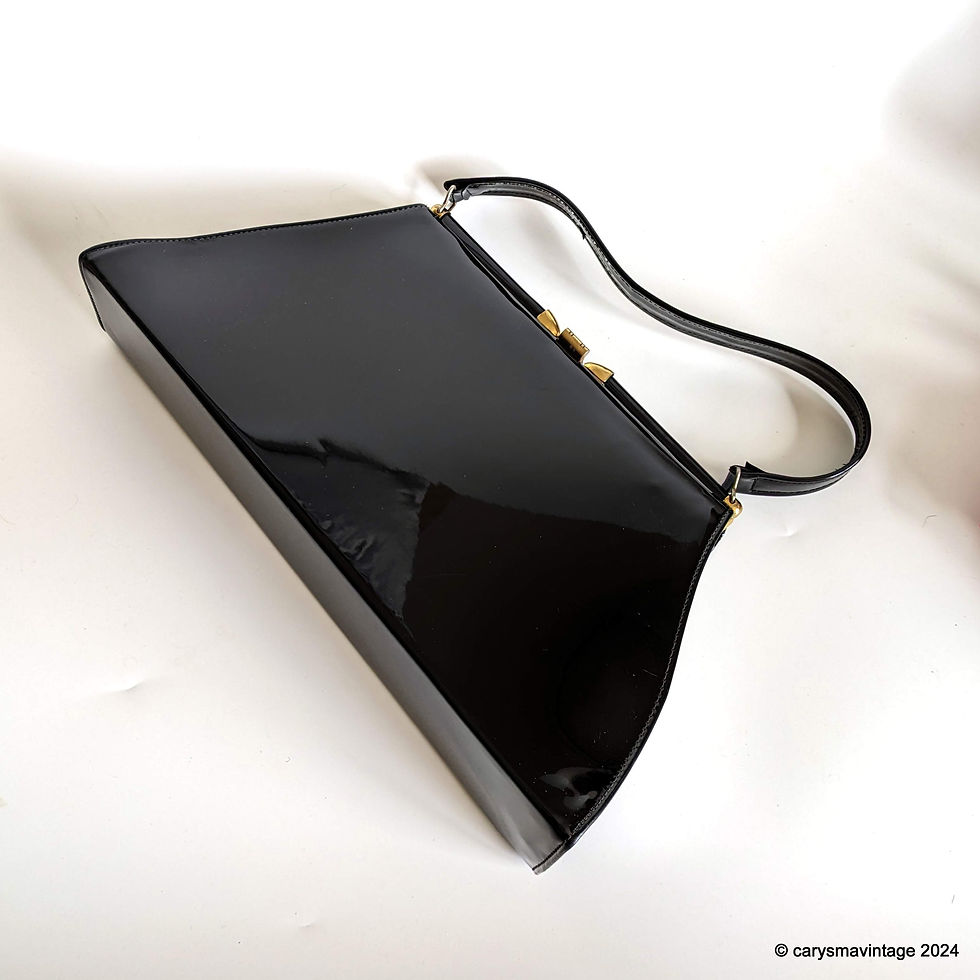 Thumbnail: Black patent large classic style top handle handbag