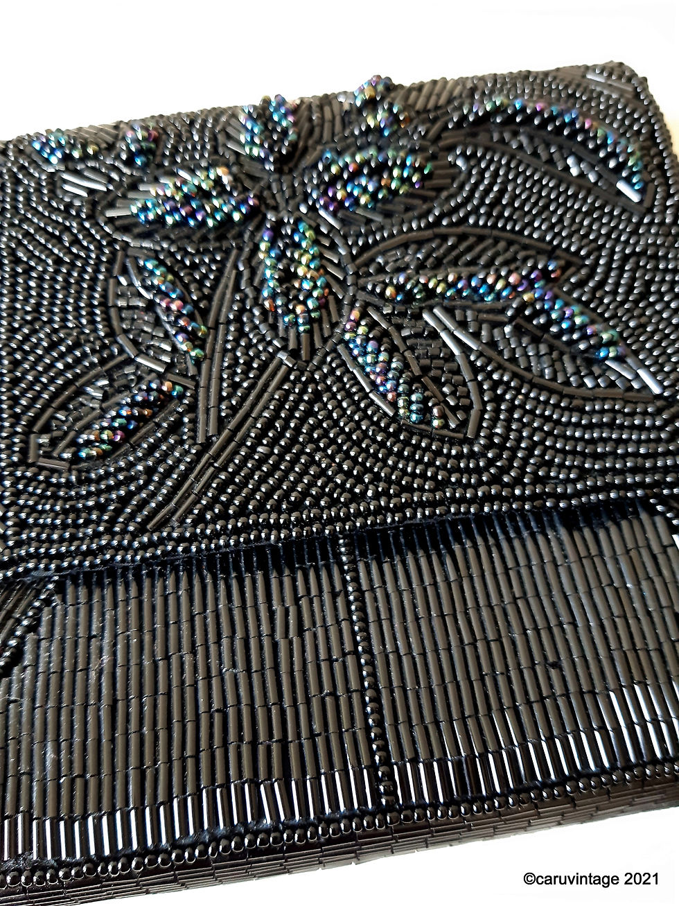 Thumbnail: Black beaded small boxy shoulder bag
