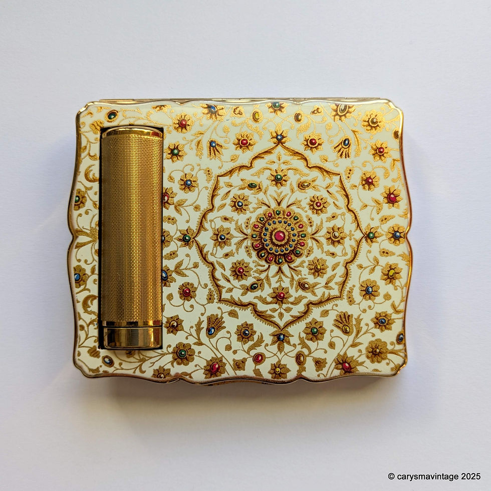 Stratton ivory multicoloured Empress rectangular compact with lipstick