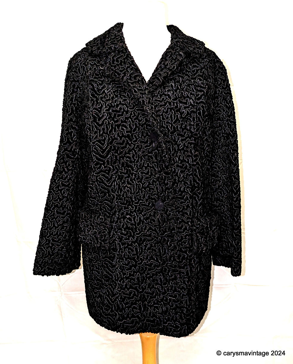 Thumbnail: Lister "Listrakhan" black faux Astrakhan coat
