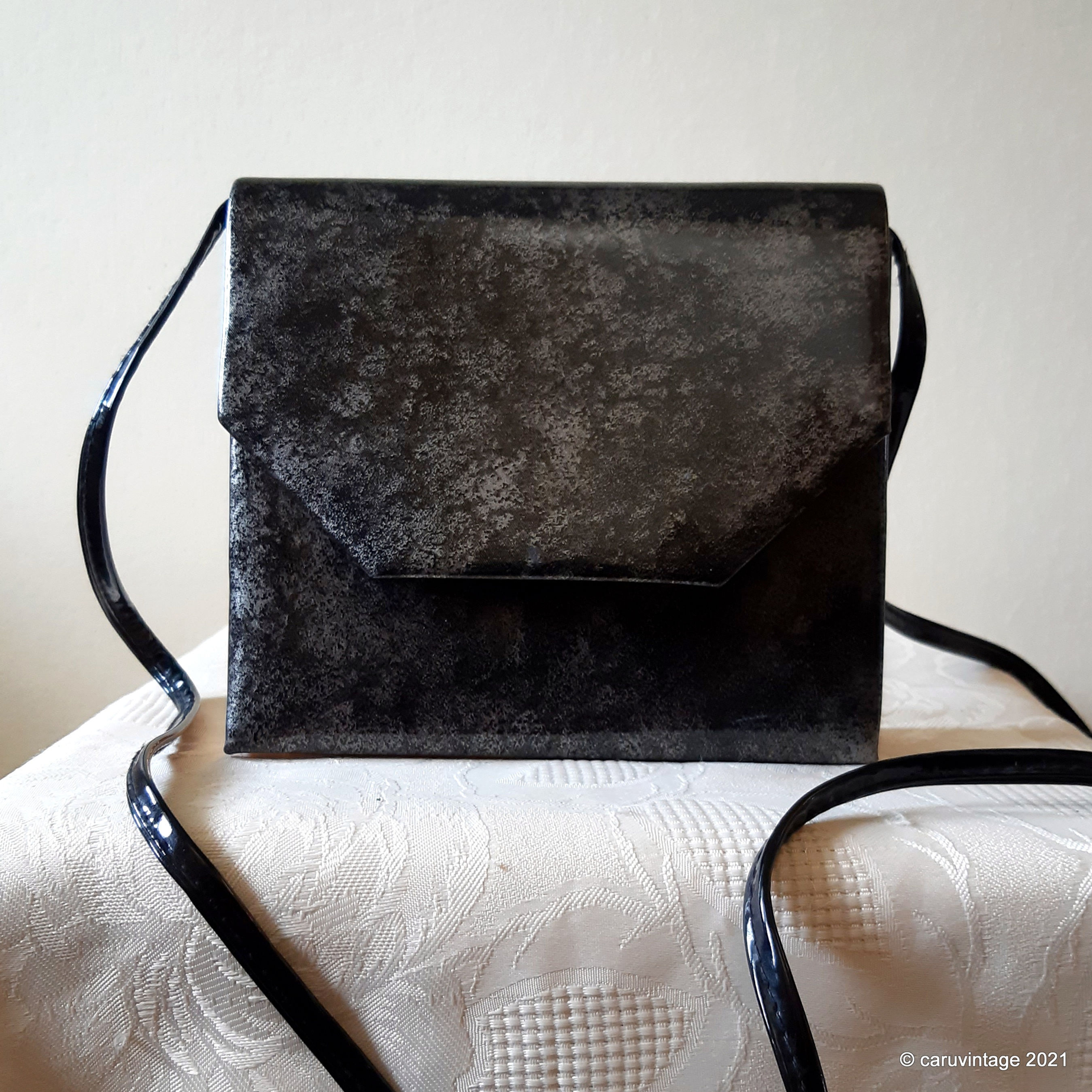 Jean Marc Sinan small silver/black/gold patent shoulder bag