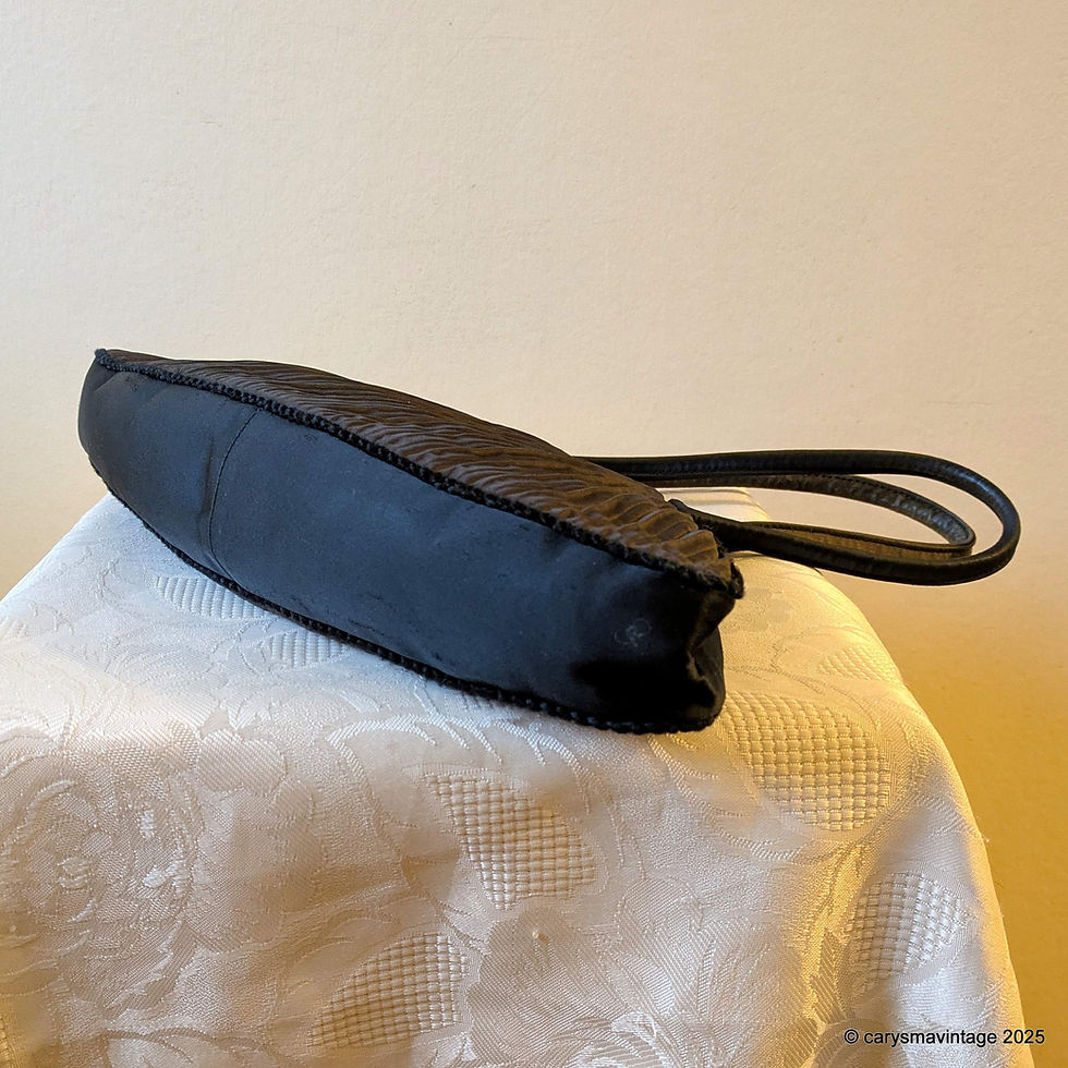 Thumbnail: Waldybag black and mink brown satin pleated evening bag