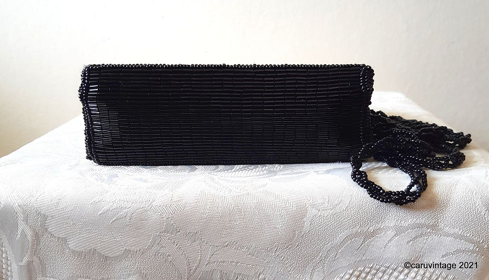 Thumbnail: Black beaded small boxy shoulder bag